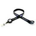 Silkscreened Flat Lanyard w/ Sewn in Badge Reel